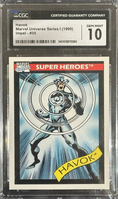 1990 MARVEL UNIVERSE #35 HOVAK TCG 10